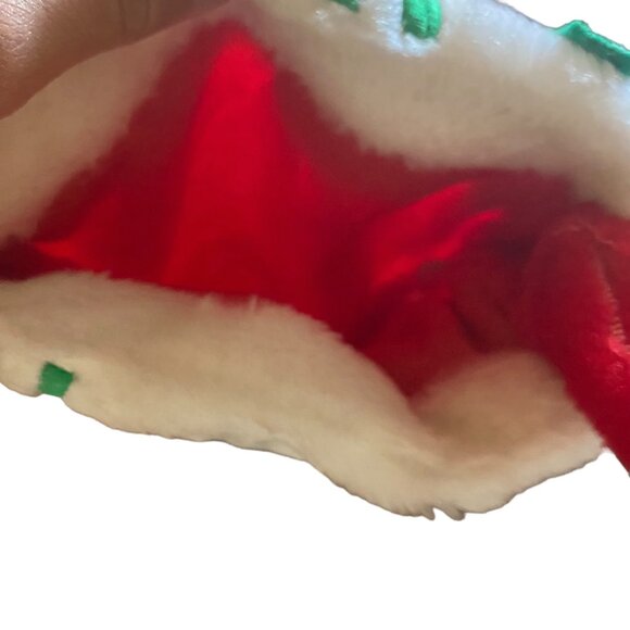 Vtg Christmas Naughty & Nice 2 Sided Reversible Christmas Stocking 17" Soft - Picture 5 of 8